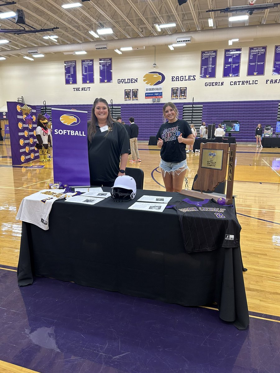 GuerinSoftball's tweet photo. Open House today for Guerin Catholic! Stop by and come see us! 💜 https://t.co/yDmu7IObz4