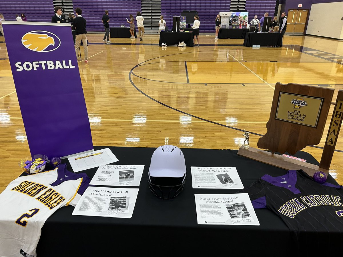 GuerinSoftball's tweet photo. Open House today for Guerin Catholic! Stop by and come see us! 💜 https://t.co/yDmu7IObz4