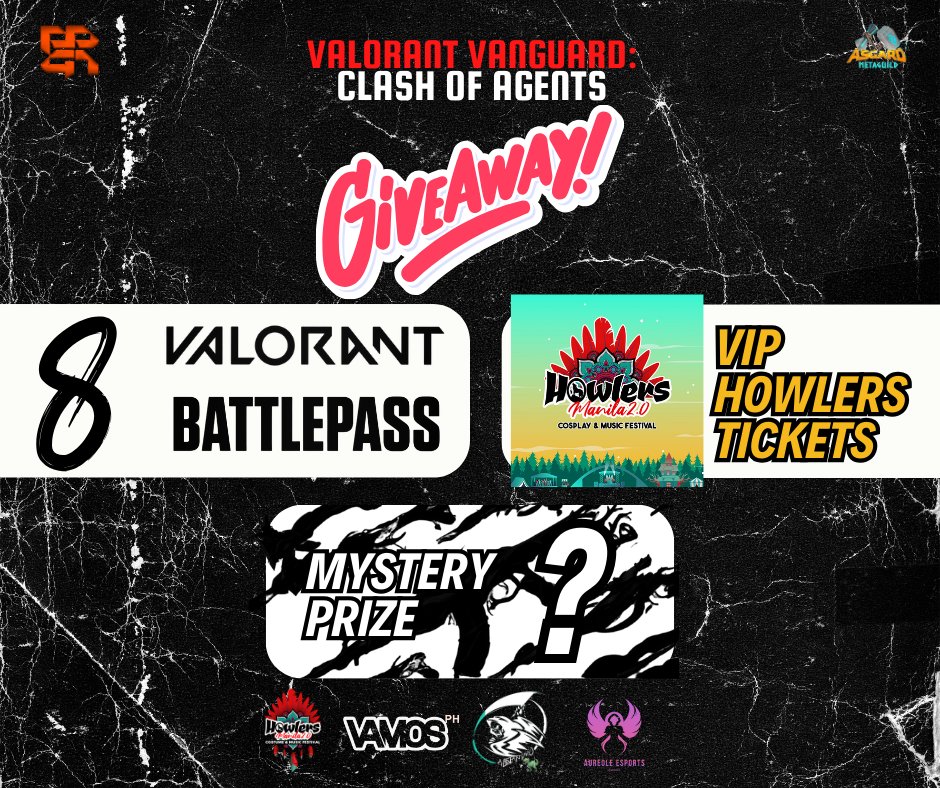 PPGN_OFFICIAL's tweet photo. Excitement is building for Valorant Vanguard: Clash of Agents Playoffs on Oct 7-8, 2023!

Prepare for epic giveaways:

1️⃣ 8 Valorant Battlepasses  
2️⃣ VIP Tickets to Howlers Manila🎟️
3️⃣ A mystery prize from an anonymous benefactor

Check our Facebook page on how to qualify! https://t.co/W4qO9EkgAI
