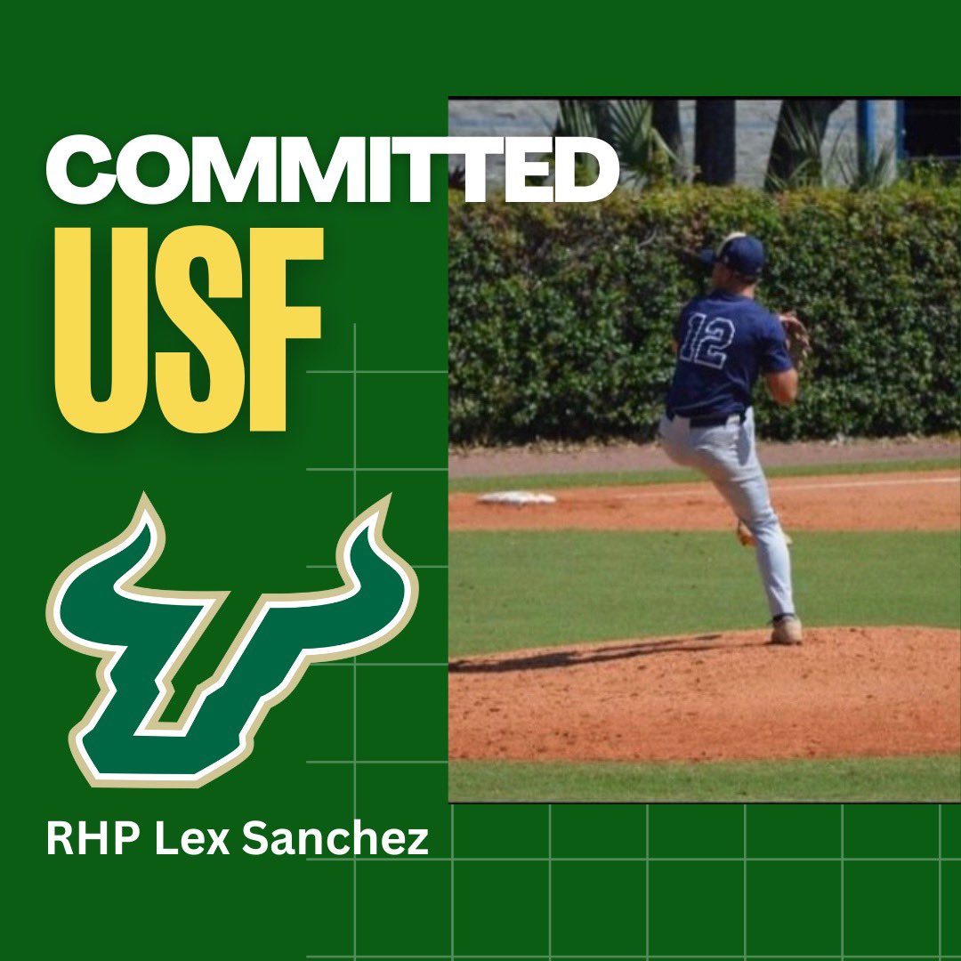Excited to announce I will be furthering my academic and athletic career <a href="/USFBaseball/">USF Baseball</a>. I would like to thank God, as well as my family, coaches and friends who have helped and believed in me along the way. Thank you to the coaching staff at USF for the opportunity. Go Bulls 🤘💚