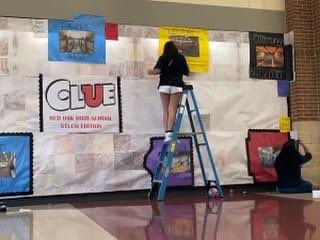 rohighschool's tweet photo. A sneak peak of our annual homecoming wall decorating contest! Can’t wait “reveal” pics til tomorrow to the student body! Going to be a great week followed by a homecoming game on Friday featuring our undefeated and State ranked Hawks! #WWAHD (What Would A Hawk Do) https://t.co/pn47LHKH7X