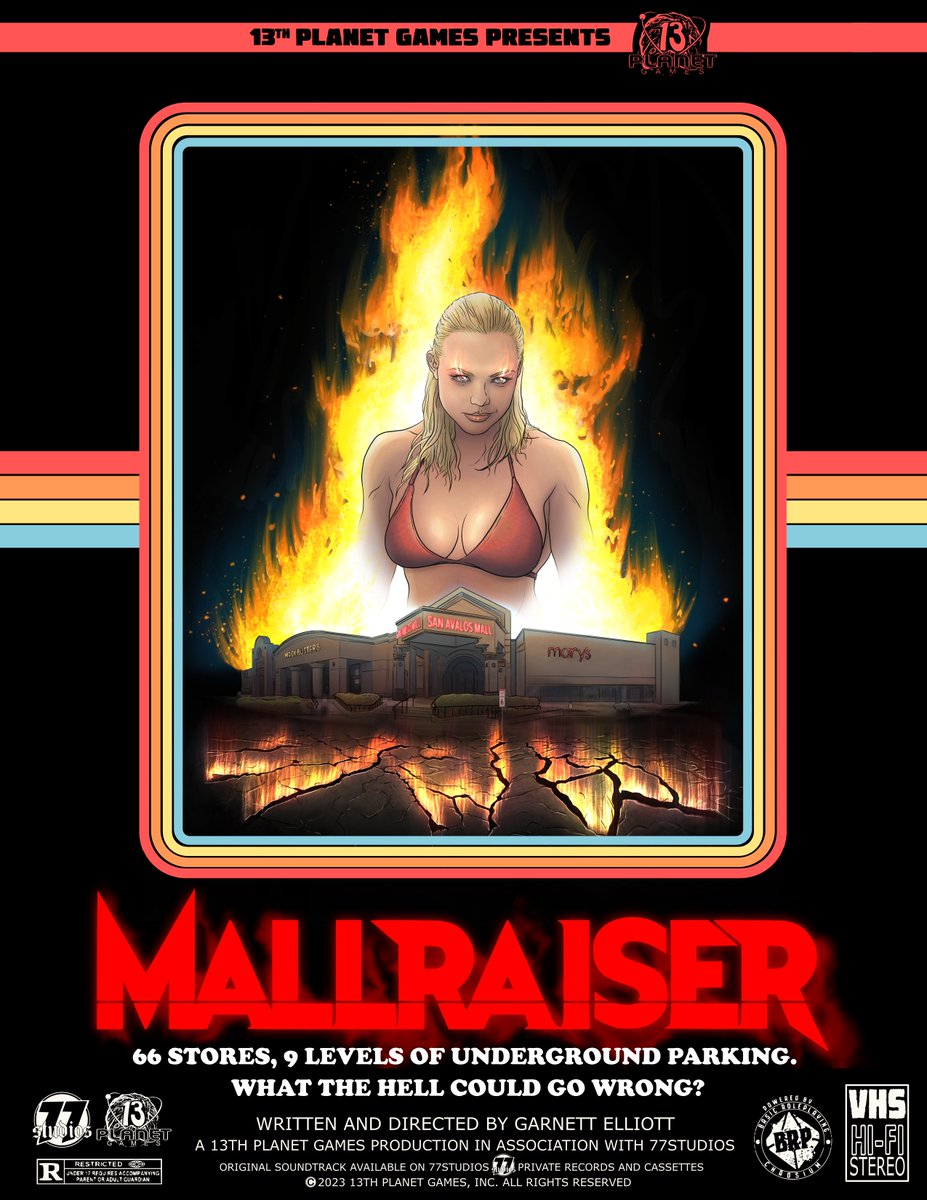 TonyAmtrak's tweet photo. It's out, just in time for Halloween! Mallraiser is schlocky 80's horror fun, fully compatible with BRP (Basic Roleplaying). VHS style cover by @devilmonkey77 
Available here:  https://t.co/A6awG6n0LC https://t.co/9Kpbn7HREK