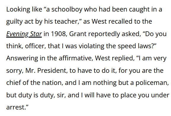 PeterMoskos's tweet photo. What an amazing story. The first US president arrested was Ulysses S. Grant in 1872. Arrested by William West, a formerly enslaved Civil-War veteran Black Metropolitan DC police officer! Grant defended West. https://t.co/9pd6hRM2Kg
https://t.co/r87BBC3w71 @darkblue714 https://t.co/pRjVr0V0cQ