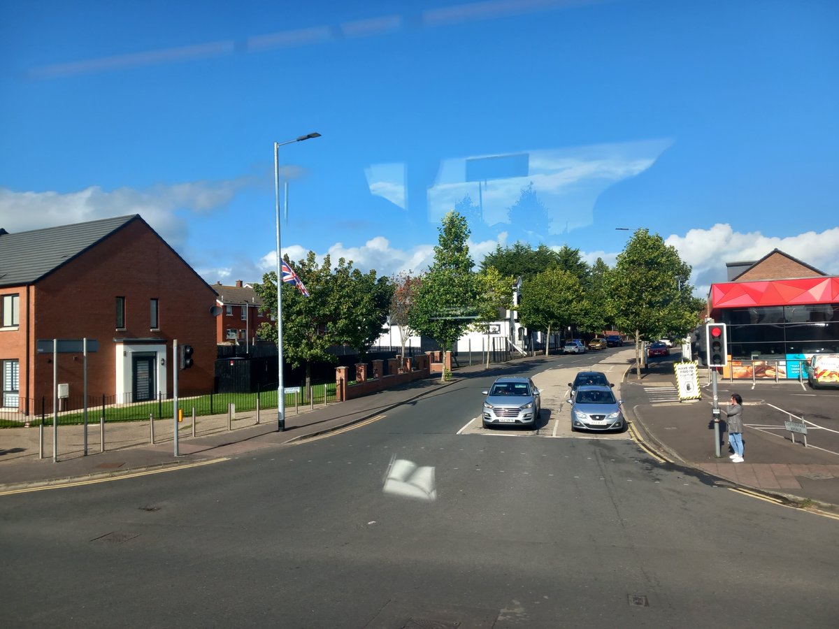 Views of Cliftonpark Avenue from onboard a double decker bus on Crumlin Road in #BelfastCity