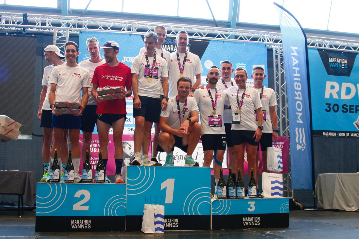 laurentbatais's tweet image. Quelle belle édition 2023 du relais entreprise du @MarathonVannes 🌞
ARKEA très bien représenté et sur les 3 plus hautes marches 💪💪🤩🤩
+ Première équipe mixte 
+ Troisième équipe féminine 
@CMBretagne @ClubTeamArkea @cmarkea 
Un grand merci à tous 
A l’année prochaine 😏