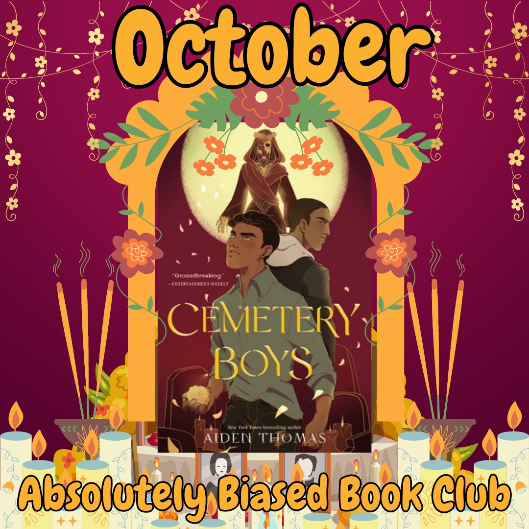 Our Absolutely Biased #BookClub book this month is #CemeteryBoys by #AidenThomas.

Join the readalong in discord or just join to share your favourite quotes and thoughts!

Not in discord yet? Might wanna fix that: discord.gg/hRz4KeQjjB