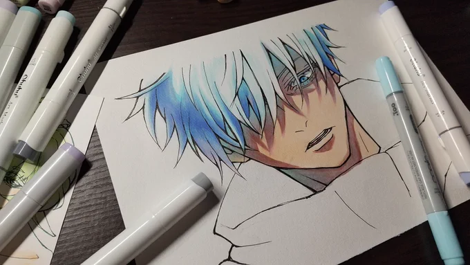 途中経過ウィーン('◉ᾥ◉`)☆#五条悟 #模写 