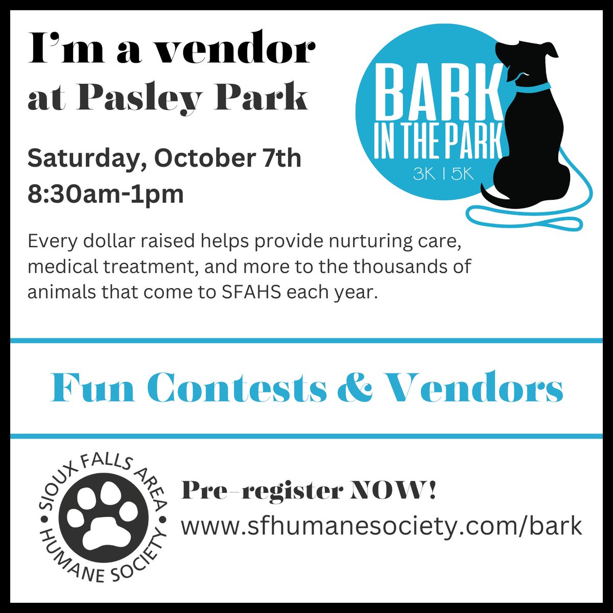 tenaciousdogs's tweet photo. We look forward to visting with you at Bark in the Park this Saturday, October 7th! Learn more and sign up here: https://t.co/FAl7qsI4pS https://t.co/2ztiQ5ig2T