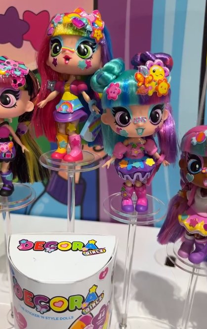 Pics of #DecoraGirlz small and large, and packaging at #toyfair2023 #ToyFair #dolls #decora