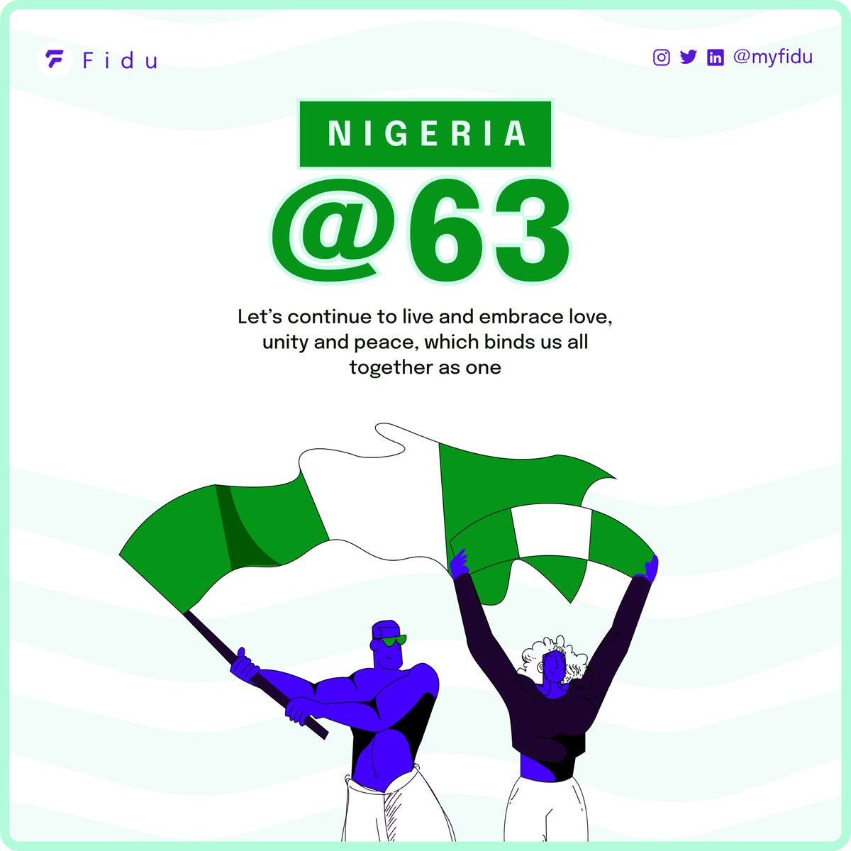 myfidu's tweet photo. Under the green and white, we stand united with unwavering patriotism.  

Happy Independence Day, Nigeria !🇳🇬
#NigeriaAt63 https://t.co/i4wr5lfgW0