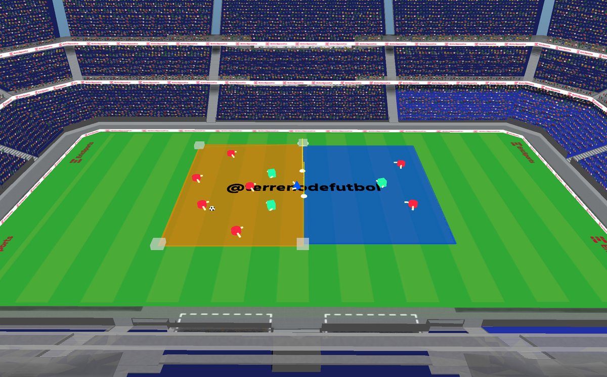 Atacantes empiezan con⚽️mínimo 6 pases en zona antes de🥅. Si gol, defensores cambian para defender en otra zona. Si no gol, lanzador y asistente cambian de zona para defender.

Atacante más alto y 2 jugadores de banda también cambian, para atacar en otra zona.

#RaiseTheLevel