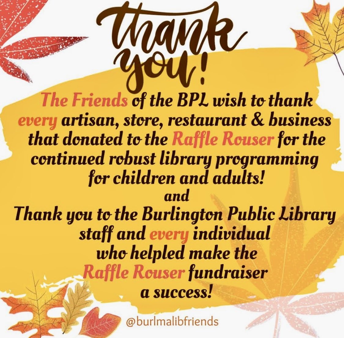 THANK YOU FOR SUPPORTING THE FRIENDS OF THE BPL!💕🤩📚#publiclibrary #nonprofitfundraiser #burlingtonma #friendsoflibraries #burlingtonbuzz #bcattv #librarylove