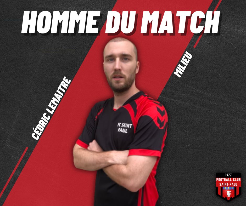 fcsaintpaul's tweet photo. [🏆 Homme du match]

Bravo à @liakspefi qui remporte le titre de Saint-Paulois du match aujourd’hui 👏🏻

#FCBFCSP #TeamFCSP 🔴⚫️ https://t.co/ViVObkFFIi