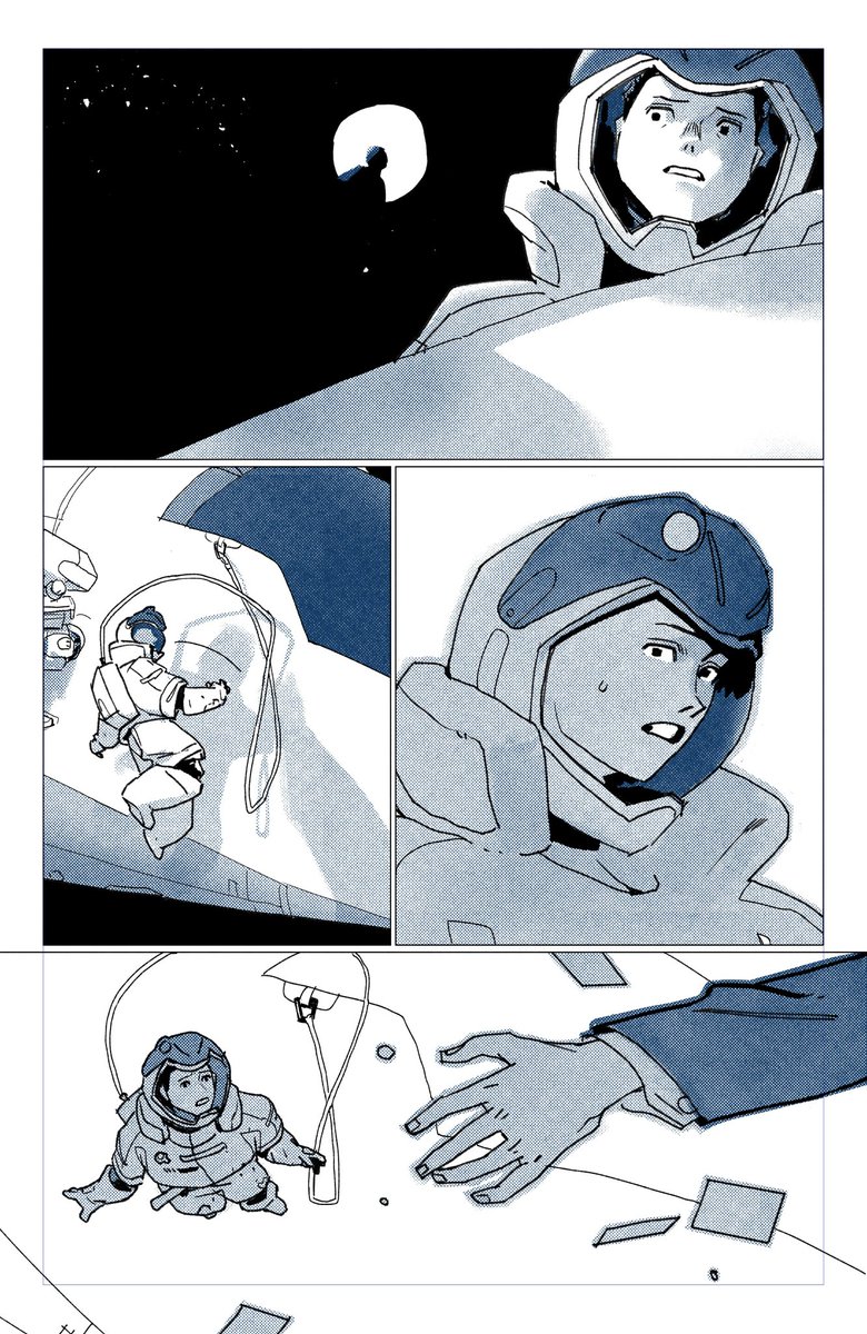🤖

A survey astronaut, Io, unravels the murder of a private eye and his final unsolved case! The strange thing is, they're both cyborgs of the same model...

If you want to read about cyborgs, clones, and capitalism, this one's for you.

GET IT HERE:
🔗shortboxcomicsfair.com/shop/p/a-three…