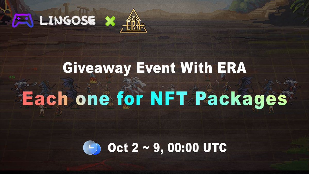 #Giveaways Event with @openeragame the first blockchain strategy game based on #BRC20 

⏰ Oct 2~9, 00: 00 UTC      

Complete the gleam task and NFT packages for each one #NFTGiveaway  

🔗 gleam.io/CAnoi/giveaway…