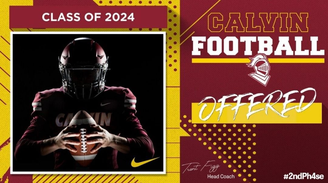 Blessed to receive my second offer from Calvin University <a href="/CoachLoganP/">Coach Lo</a> <a href="/CoachSmithDLine/">Coach Smith</a> <a href="/CoachRayRapley/">Coach Ray Rapley</a> <a href="/JermainCrowell/">Jermain Crowell</a>