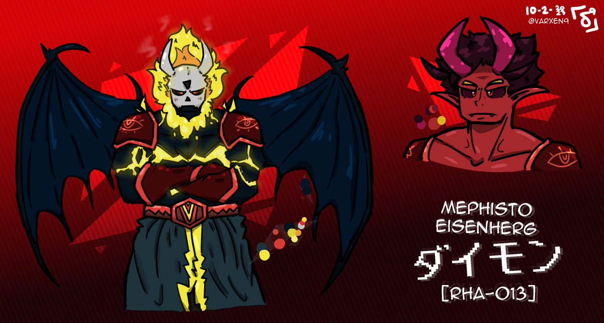 Mephisto Eisenherg, a.k.a. Daimon, the magma elemental demon👿🌋 (prototype design)