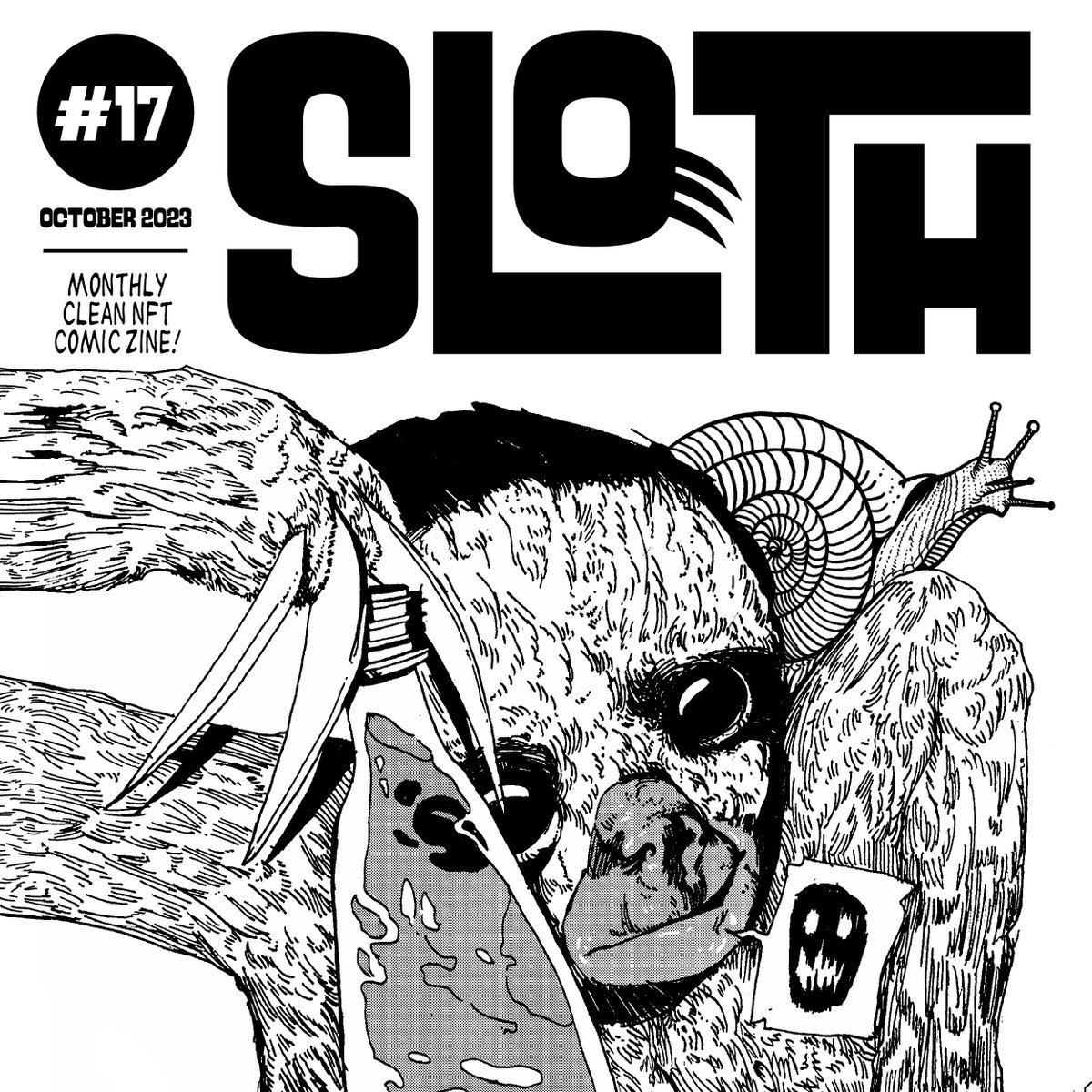SEVENTEENTH ISSUE OF SLOTH IS OUT NOW!!! 🦥

Sloth #17 - October 2023
Monthly Clean NFT Comic Zine!

39 Artists, 44 pages
teia.art/objkt/836120
objkt.com/asset/hicetnun…

Available only for 3 tez 🔥

* The pdf may take time to load. 🐌

Cover illustration: <a href="/guma_ta/">guma_ta</a>