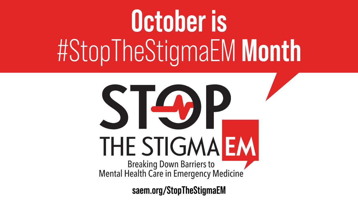 Today marks the start of #StopTheStigmaEM Month! Join the conversation, break the silence, and take a stand against mental health care stigma in EM Check out our events calendar, downloadable resources, and see a list of supporting organizations here: ow.ly/fBPl50PQFmo
