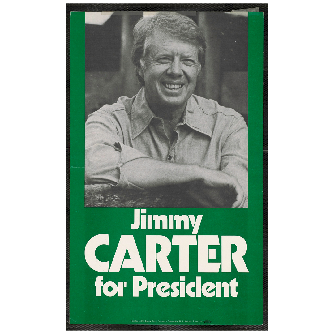 Happy 99th birthday to President Jimmy Carter, who served as the nation's 39th president from 1977-1981. Learn more about President Carter in our 'The American Presidency' online exhibit: s.si.edu/3RGvs7O 📷: Poster supporting Jimmy Carter for President, 1976