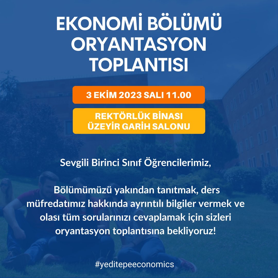 YeditepeEcon's tweet photo. Lütfen linkteki forma tıklayarak gerekli bilgileri doldurunuz. https://t.co/jYwZRGNeNc… Please fill in the required information by clicking on the form on the link. https://t.co/jYwZRGNeNc…We look forward to meeting you! https://t.co/5X9MER2SuN