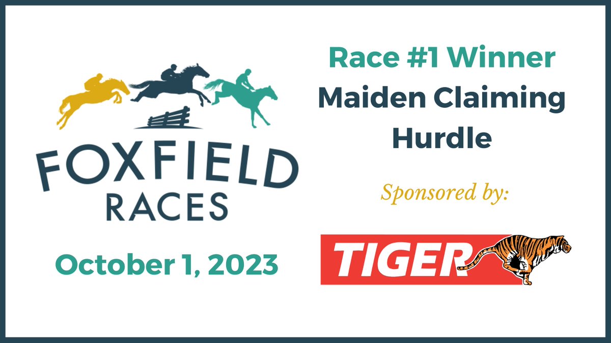 Race 1: Maiden Claiming Hurdle sponsored by Tiger Fuel | #6 Eye of Gunfighter [L], Owner: Hickory Made Stables and Celtic Venture , Trainer: Lawrence M. Smith , Jockey: Virginia Korrell. 

*Official <a href="/JumpingwithNSA/">NSA</a>  results will be announced later this week.