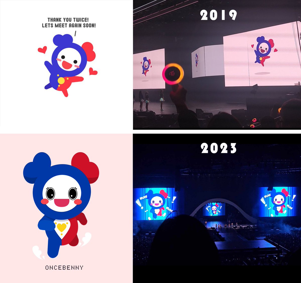 once_benny's tweet photo. The evolution of PH Laburi

2019 vs 2023 ♥️

super blessed and thankful to be part of the fan video project again. Thank you @twice_ph !
i'm so happy that Twice was able to see PH Laburi again. 
#TWICE_5TH_WORLD_TOUR_in_BULACAN https://t.co/LMK561RshN
