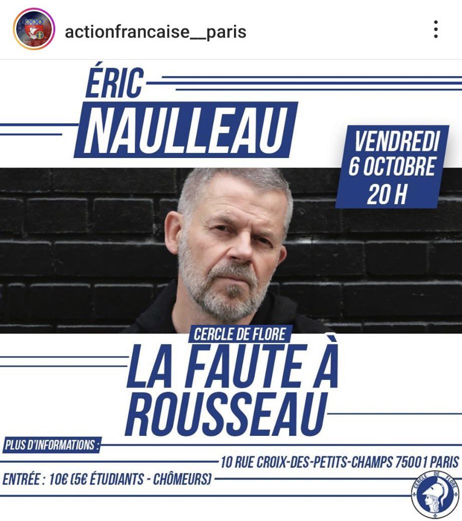 ArnaultRaphael's tweet photo. Après Bolloré TV, Valeurs Actuelles, la campagne d’Éric Zemmour, le Livre Noir, c’est maintenant au tour des royalistes de l’Action Française.

Éric Naulleau commence à avoir un meilleur CV à l’extrême-droite qu’un néo-nazi parti combattre chez Azov. https://t.co/WRcqfolLDv