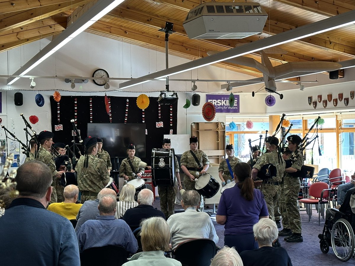 BWACFDrummy's tweet photo. There’s a couple moments where you realise just how important the cadets are. Having cadets play for the veterans at @ErskineCharity and seeing the impact and joy it brought to them - worth the hard work. Thanks to @AandSH_ACF cadets for joining us! @BWACF @BWACFPipeMajor https://t.co/L5EY125vZ5