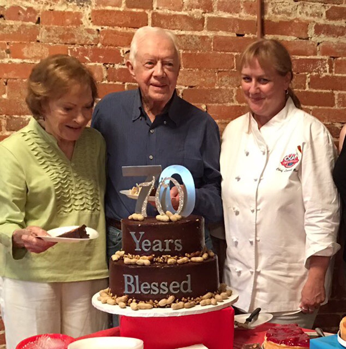 Happy 99th Birthday President Jimmy Carter. All of us at <a href="/ElisCheesecake/">Eli's Cheesecake</a> and our Executive Pastry Chef Laurel Boger were honored to create you 70th Wedding Anniversary Cheesecake.  #JimmyCarter99
