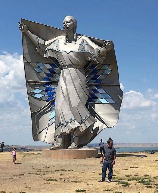 I don't know why this hasn't received more publicity, but this fifty-foot sculpture was unveiled recently in South Dakota. It's called 'Dignity' and was done by artist Dale Lamphere to honor the women of the Sioux Nation.❤️