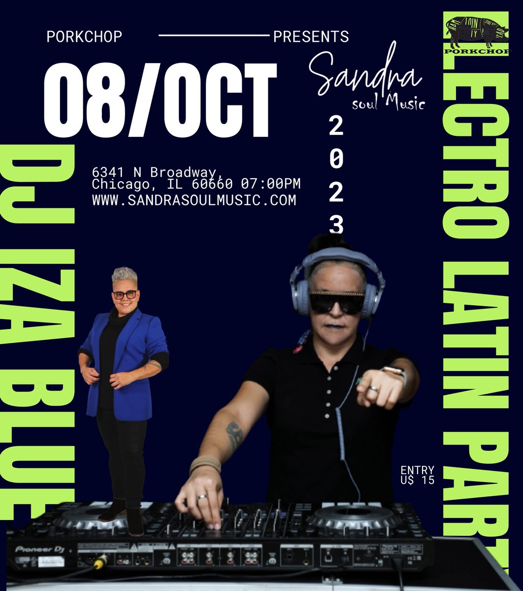 So Proud to Announce the Brand New Show between <a href="/sandrasoulmusic/">Sandra Soul Music</a> and I. We will be playing the New Format Electro Latin Party at <a href="/porkchopbbq/">PORKCHOP</a> Next Oct, 8th. Doors Open at 7 PM. 6341 N Broadway, Chicago, IL 60660 #djlife #electroadn