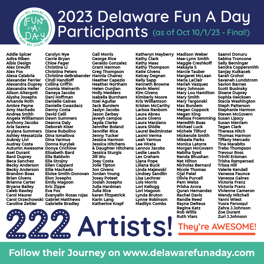 222 Artists are Creating in October! 📷📷 View the  List of Participants AND Projects! Let's cheer them on and start counting down to the BIG SHOW in November!- mailchi.mp/bc19ca302733/2…