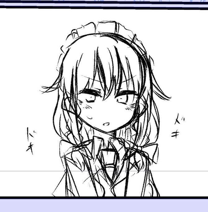 めっちゃ久しぶりに咲夜さん描いたら全然違う感じになった 