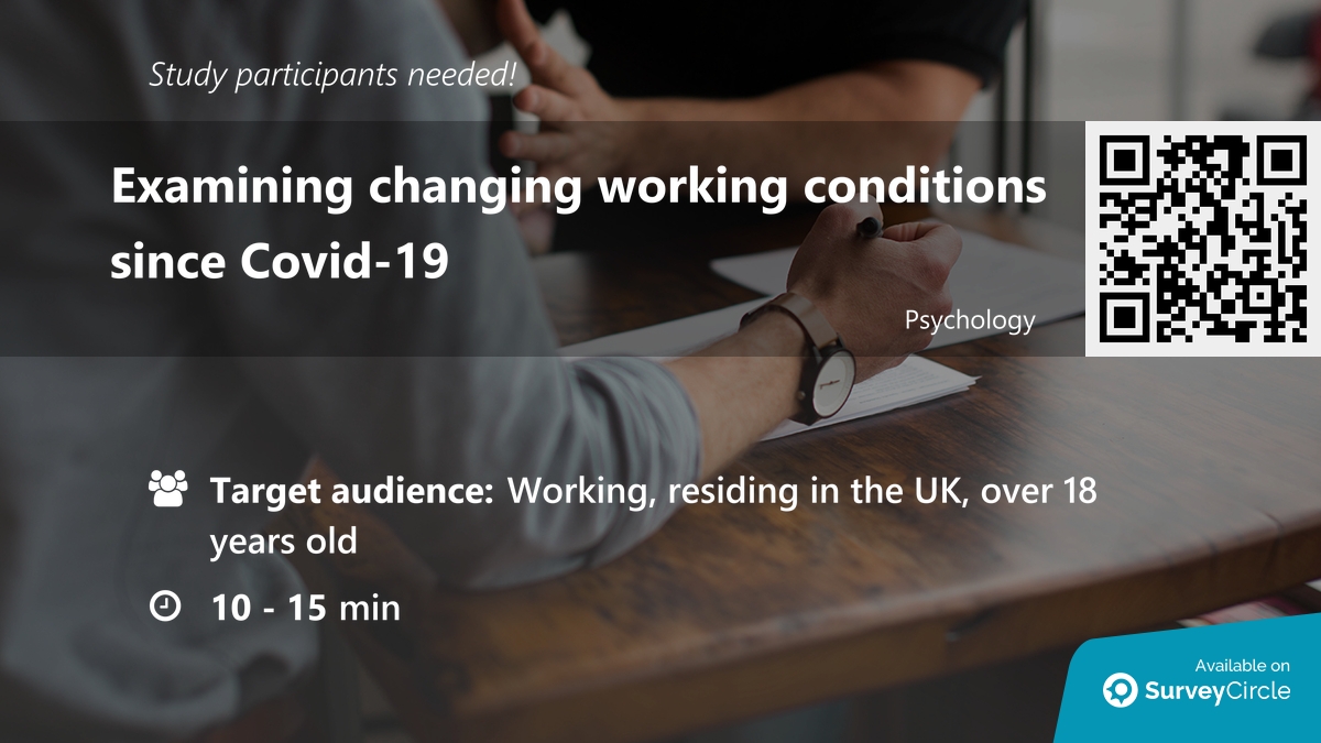 daily_research's tweet photo. Participants needed for online survey!

Topic: "Examining changing working conditions since Covid-19" https://t.co/bQrcxABOin via @SurveyCircle #Northumbriauni

#covid19 #PerceivedControl #WorkfamilyConflict #burnout #work #job https://t.co/UUvnxaFekV