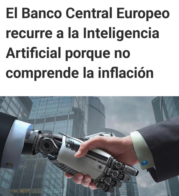 marcvidal's tweet photo. El Banco Central Europeo (BCE) está estudiando cómo la inteligencia artificial podría ayudarle a entender mejor la inflación, tras subestimar durante años la presión sobre los precios y retrasar el inicio del endurecimiento más agresivo de su historia. https://t.co/nI7uxRvMHr
