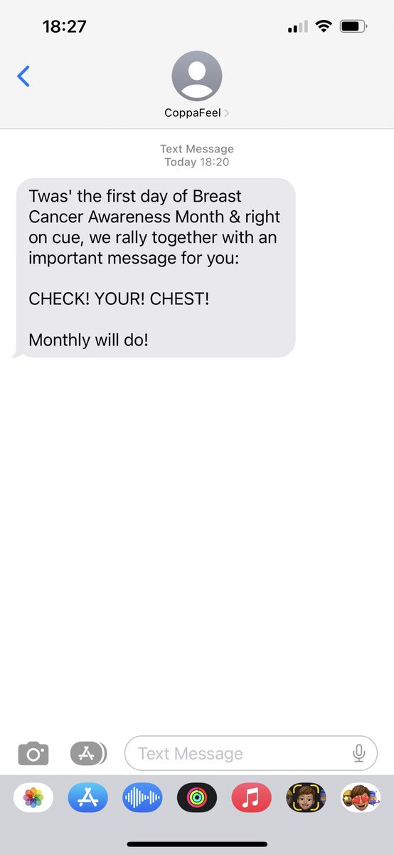 buckers14's tweet photo. On day 1 of #breastcancerawarenessmonth a great reminder for ladies. Just received my monthly reminder.
Simply register at #coppafeel and you can receive monthly reminders free of charge. #checkyourchest @CoppaFeelPeople πͺπ» https://t.co/5Hsl7FGzlw