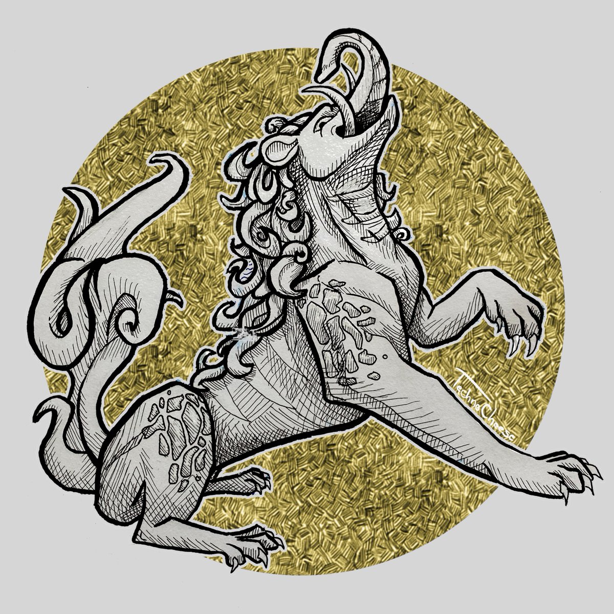 TeknoCheez's tweet photo. Inktober day 1: Dream.
It's a Baku, a Japanese yokai that eats dreams :)
#inktober2023 #inktober2023dream https://t.co/koGGWI4mTZ