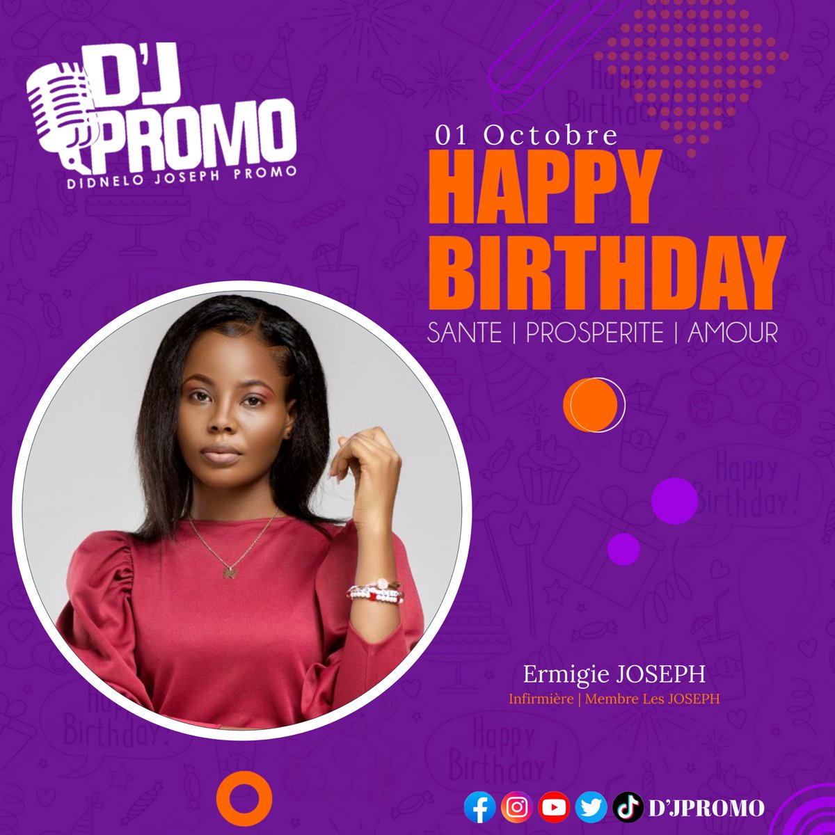 DJPromo509's tweet photo. Happy Birthday to Ermigie JOSEPH, Infirmière | Membre Les_JOSEPH

D'JPromo https://t.co/5a6FG1KXr1