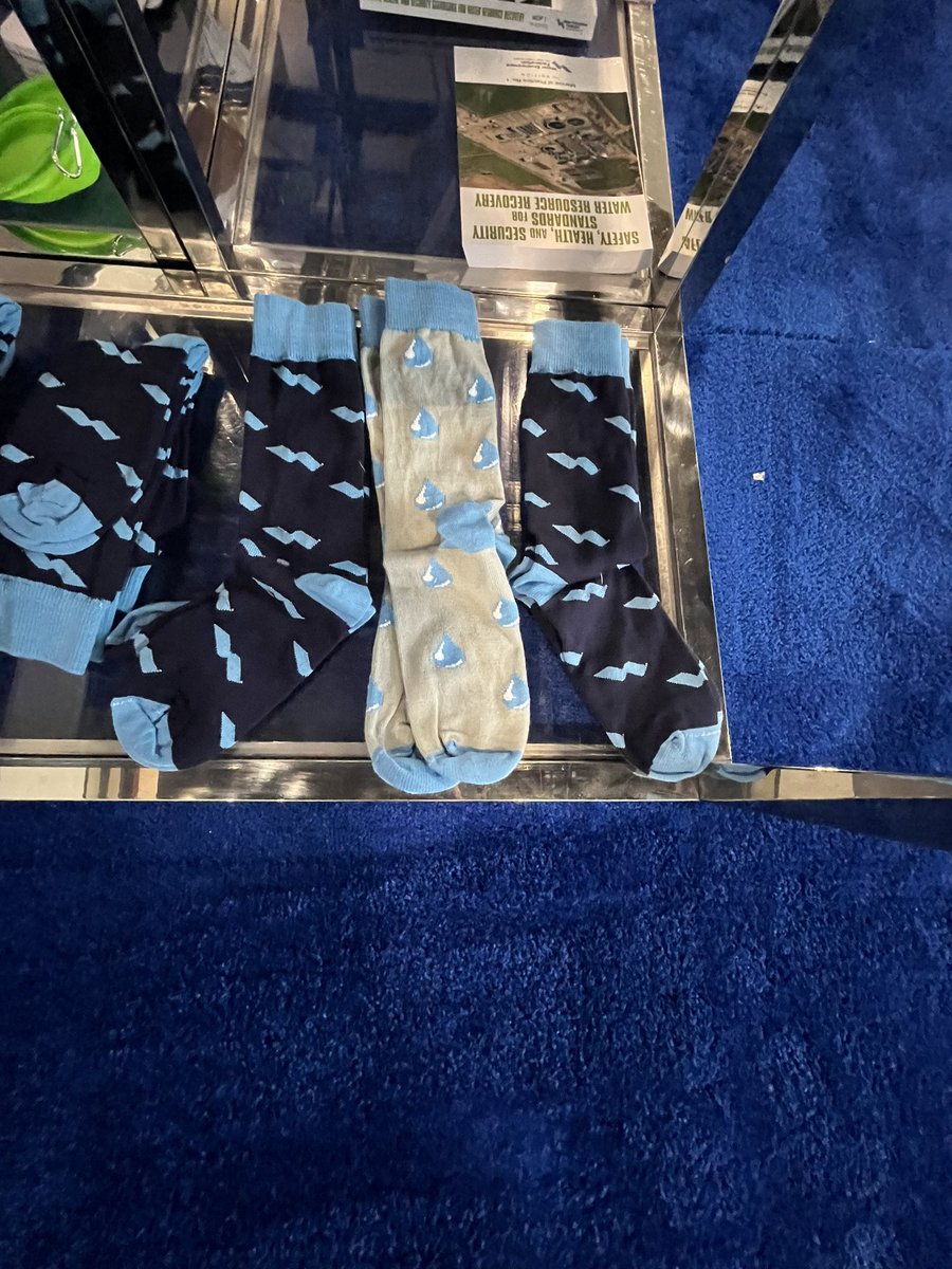 Are you at #WEFTEC? If so, are you wearing cool socks? If not, you could be! 

Stop by the Bookstore in <a href="/WEF/">World Economic Forum</a> Plaza, Hall B to pick up a pair!  Also, share a pic of you wearing your cool new socks using #WEFSocks! 

#WEFTEC23 #WEFTEC2023 #water #watersworthit #socks <a href="/trof26/">John Trofatter💧</a>