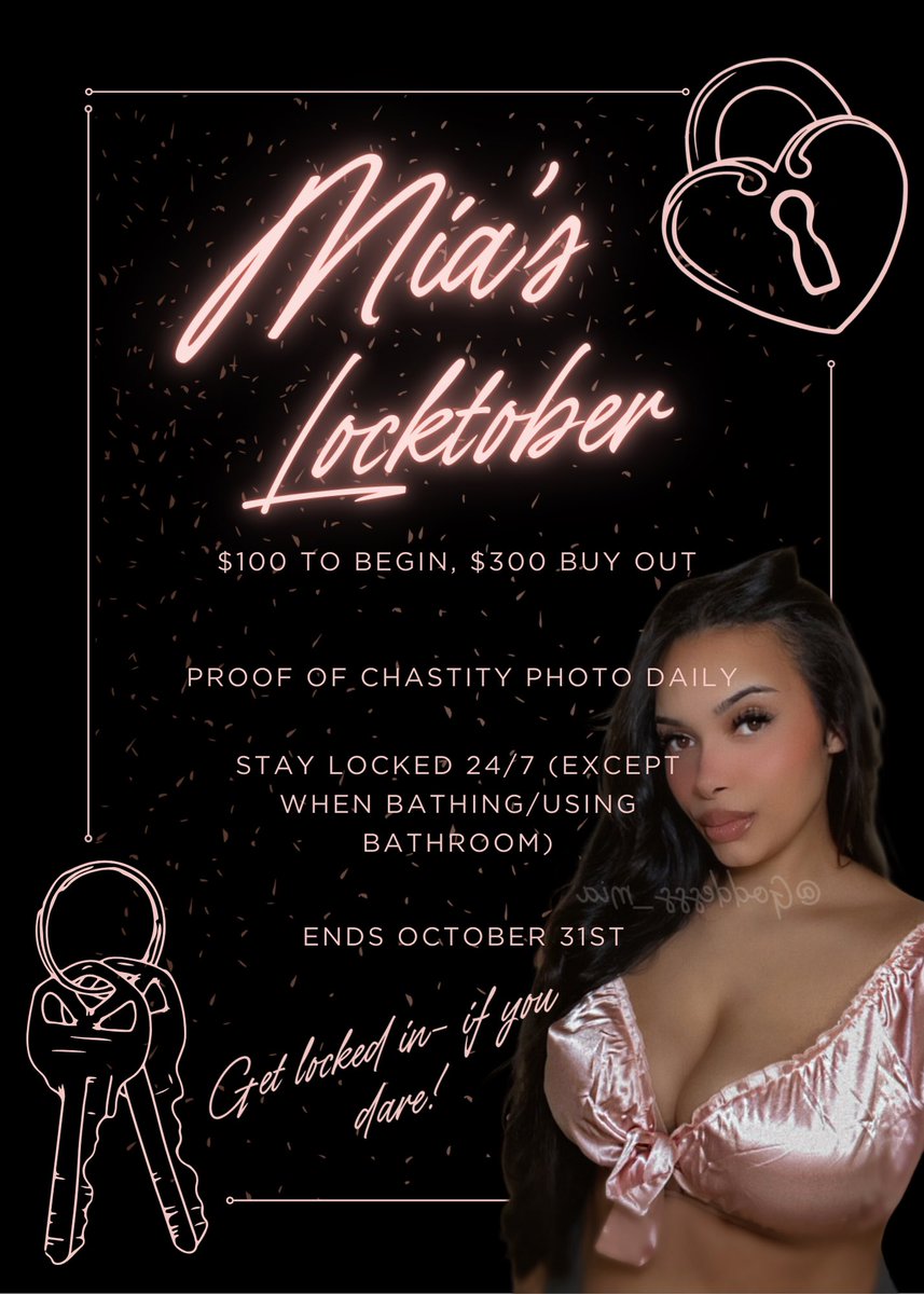 FindomFreaks's tweet photo. Chastity is the perfect way to show your devotion 🤭 

Let Goddess Mia lock you up in our server 🔐 https://t.co/6wHedrssBP