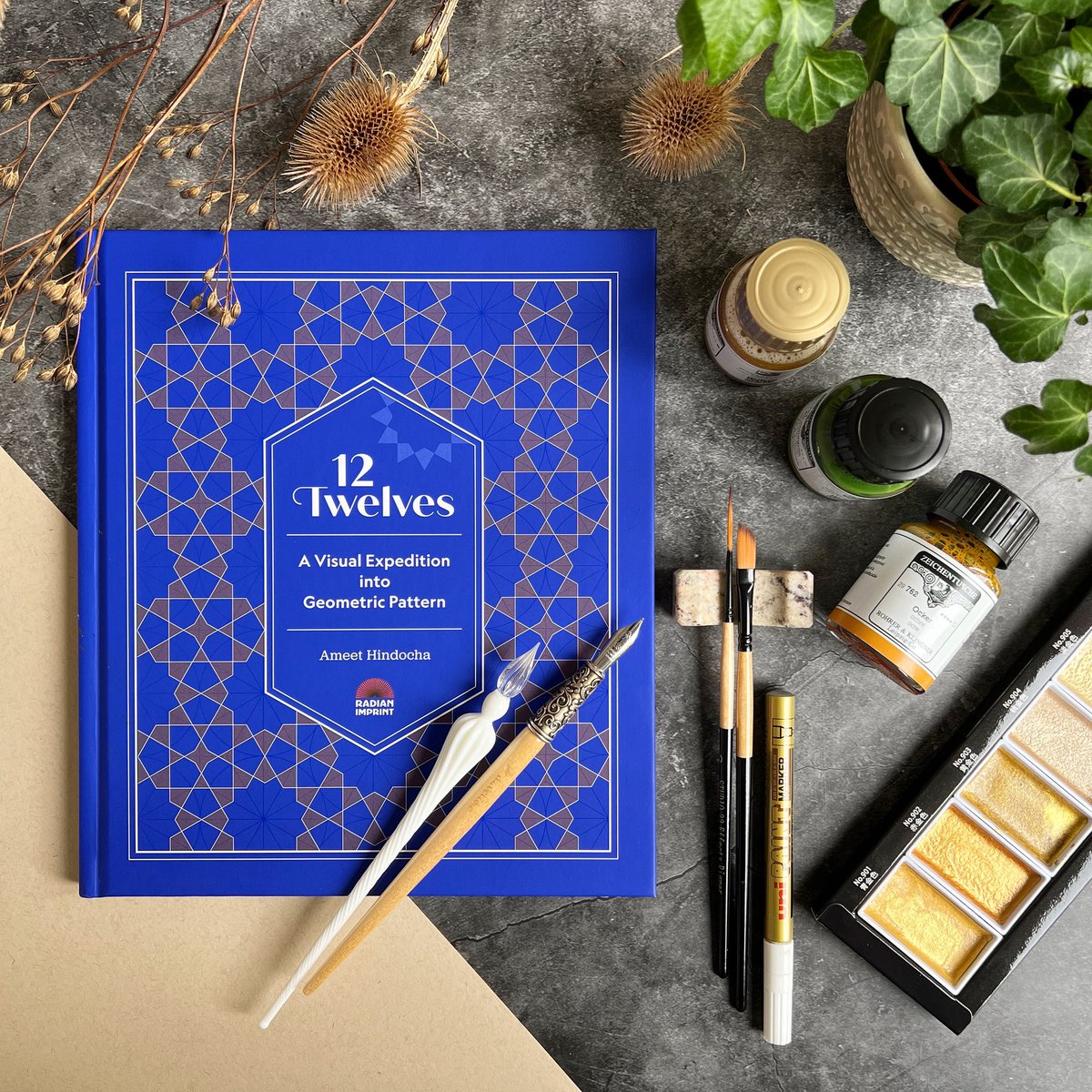 D A Y  1 🖋️ The nights are drawing in, and Autumn 🍂 is on its way, which can only mean one thing: #Inktober! And, lucky me, I have a copy of Ameet Hindocha's wonderful new #12TwelvesRadian book to guide me through it this year 💙

12 patterns - should keep me out of trouble!