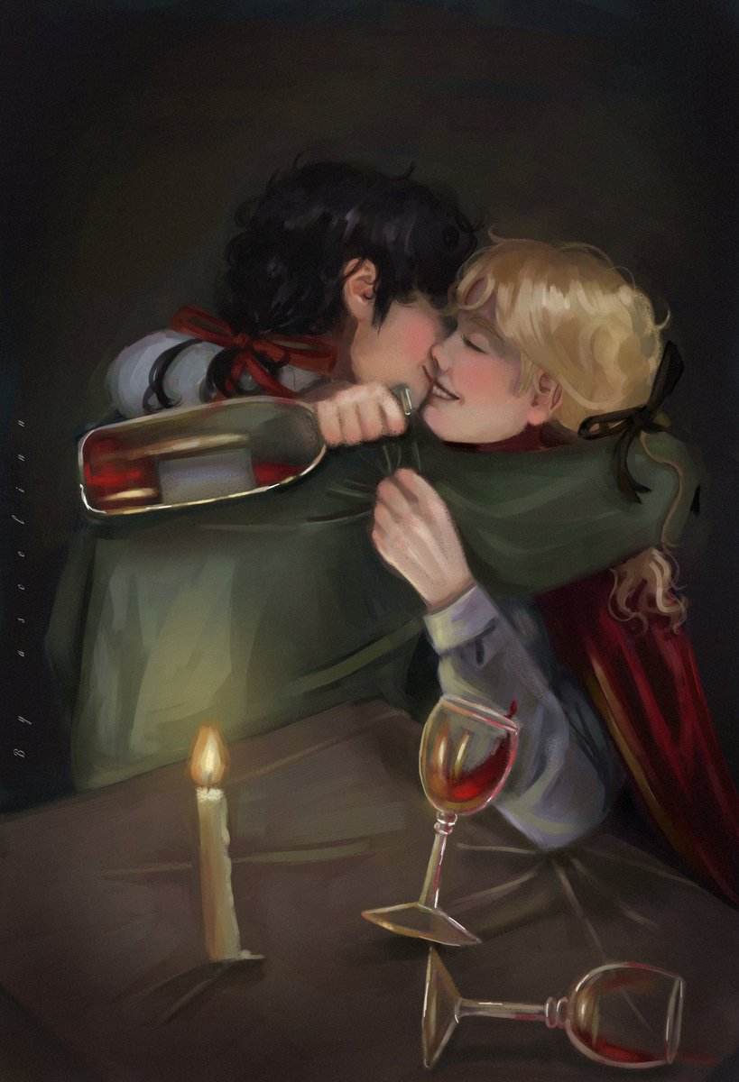 AscelinnArt's tweet photo. Lestat and Nicolas.

He reached out and put his arm around my neck and kissed me. We almost upset the table we were so blissfully drunk. “My lord, the wolfkiller,” he whispered.

#lestatdelioncourt #thevampirelestat #thevampirechronicles  #iwtv  #interviewWithThevampire https://t.co/1Gs8qhndSN