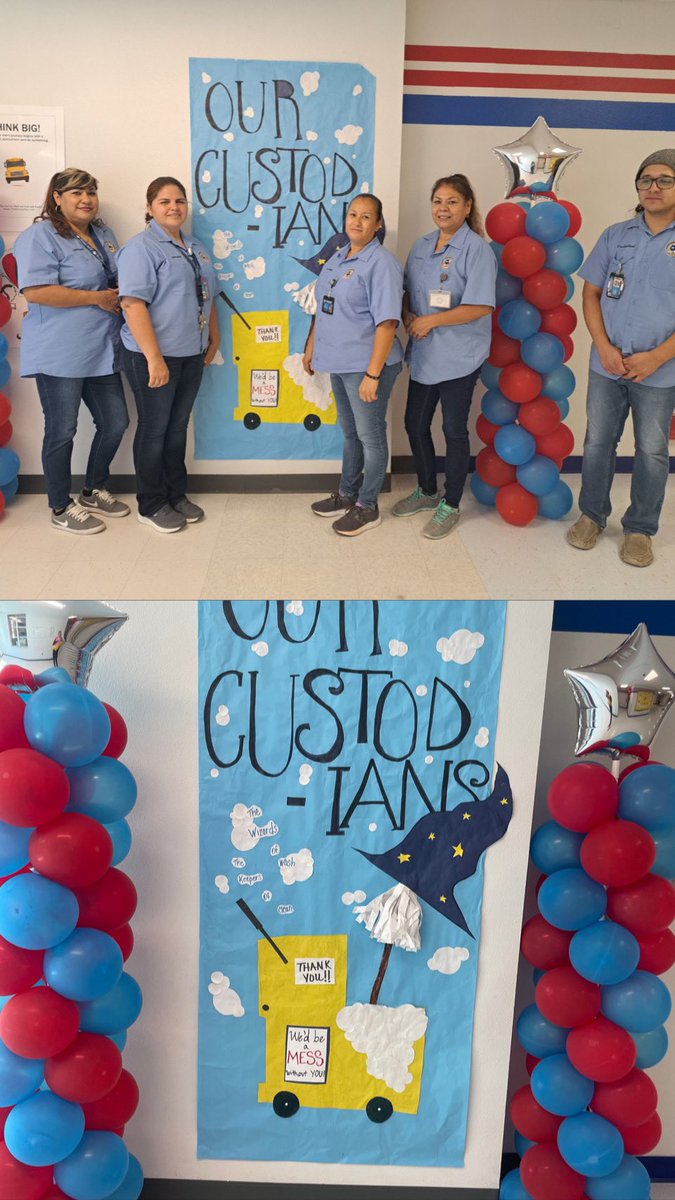 Our HD Hilley Custodians are the best. Thank you for all you do for our school! Happy Custodians Week! ❤️⭐️<a href="/SocorroISD/">Socorro ISD</a>