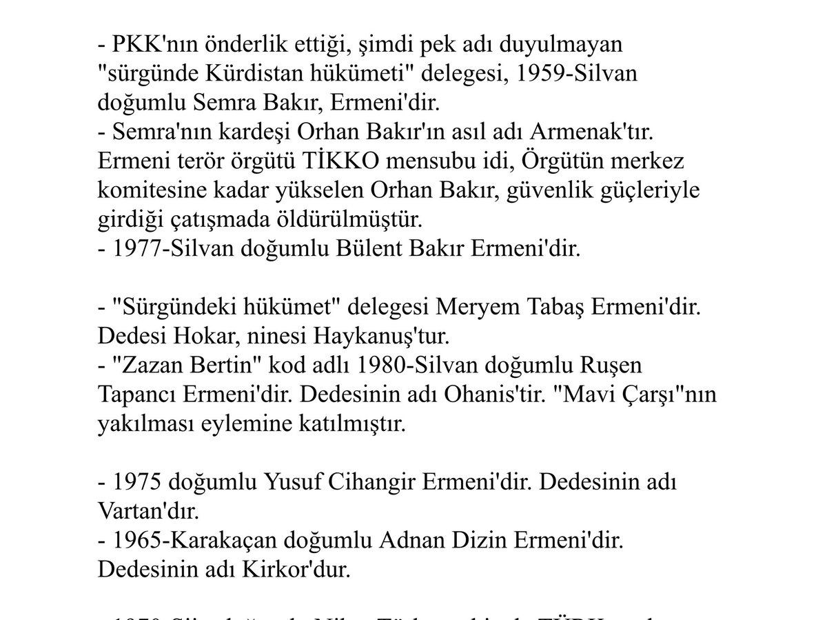 <a href="/K_TURK_19051919/">KABAC 𐱅𐰇𐰼𐰰 🇹🇷</a> Arkadaslar yazi uzun oldugu icin schreenshot yaparak paylasiyorum, 15 parca. Okuyun, paylasin herkes bilsin bunlarin kim ve ne olduklarini.
Eski bir yazi, 10-15 senedir bilgisayarimda.

1-4