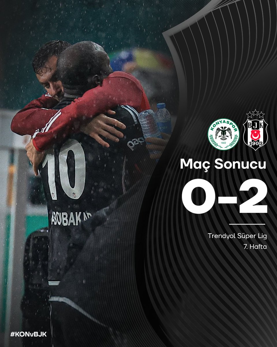 Besiktas's tweet photo. Konya deplasmanında 3 puan bizim.  💪🦅

Tümosan Konyaspor 0-2 Beşiktaş 

🦅  | #KONvBJK https://t.co/cxaYefgFna