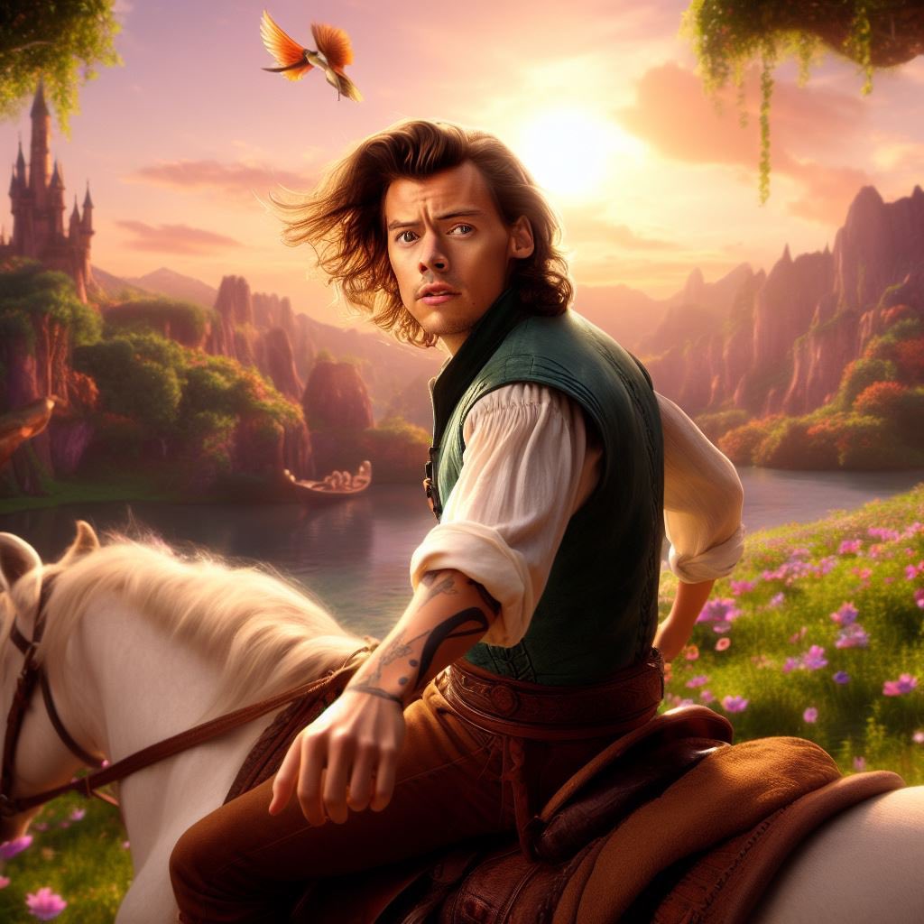 daydreamdaisyy's tweet photo. so here’s more of harry as flynn rider 😭 https://t.co/uNoYK2zcTL