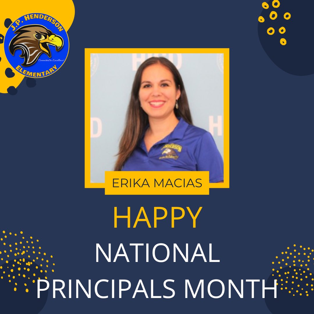 JP_Falcons's tweet photo. 💙💛Happy #NationalPrincipalsMonth @Elmacias07! We are thankful for all that you do! #FalconPride @TeamHISD @HISDCentral @Dr_JDavila https://t.co/du2wWaKBOQ