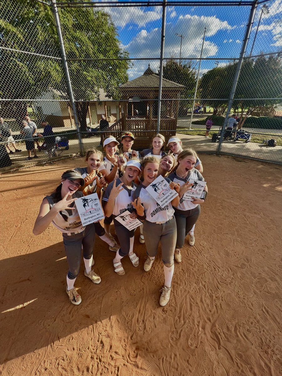 achambers2026's tweet photo. CHAMPS!! Tough day yesterday going 0-2-1, which meant being first game today. Won our first and won our next two to send us to the championship, playing the team that beat us yesterday . BATS GOT 🔥, DEFENSE WAS 🔥. WE SHUT THEM UP AND OUT! So proud of my girls @NCDominators18u https://t.co/Ki48Mk2NSZ