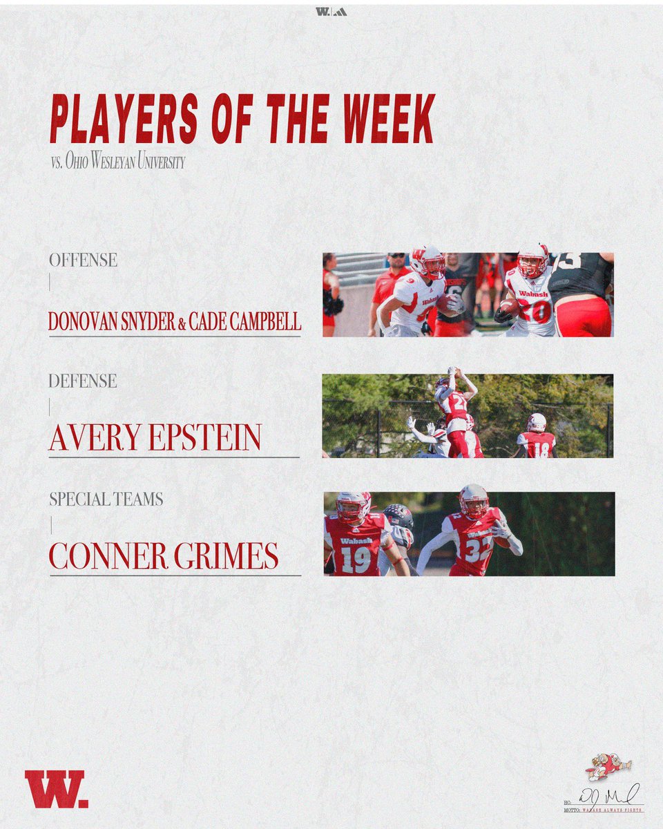 WabashFB's tweet photo. 𝐖𝐞𝐞𝐤 𝟒: 𝐎𝐖𝐔 𝐏𝐥𝐚𝐲𝐞𝐫𝐬 𝐨𝐟 𝐭𝐡𝐞 𝐆𝐚𝐦𝐞

#WAF https://t.co/xER3lRoHYL